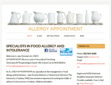 Tablet Screenshot of allergyappointment.com.au